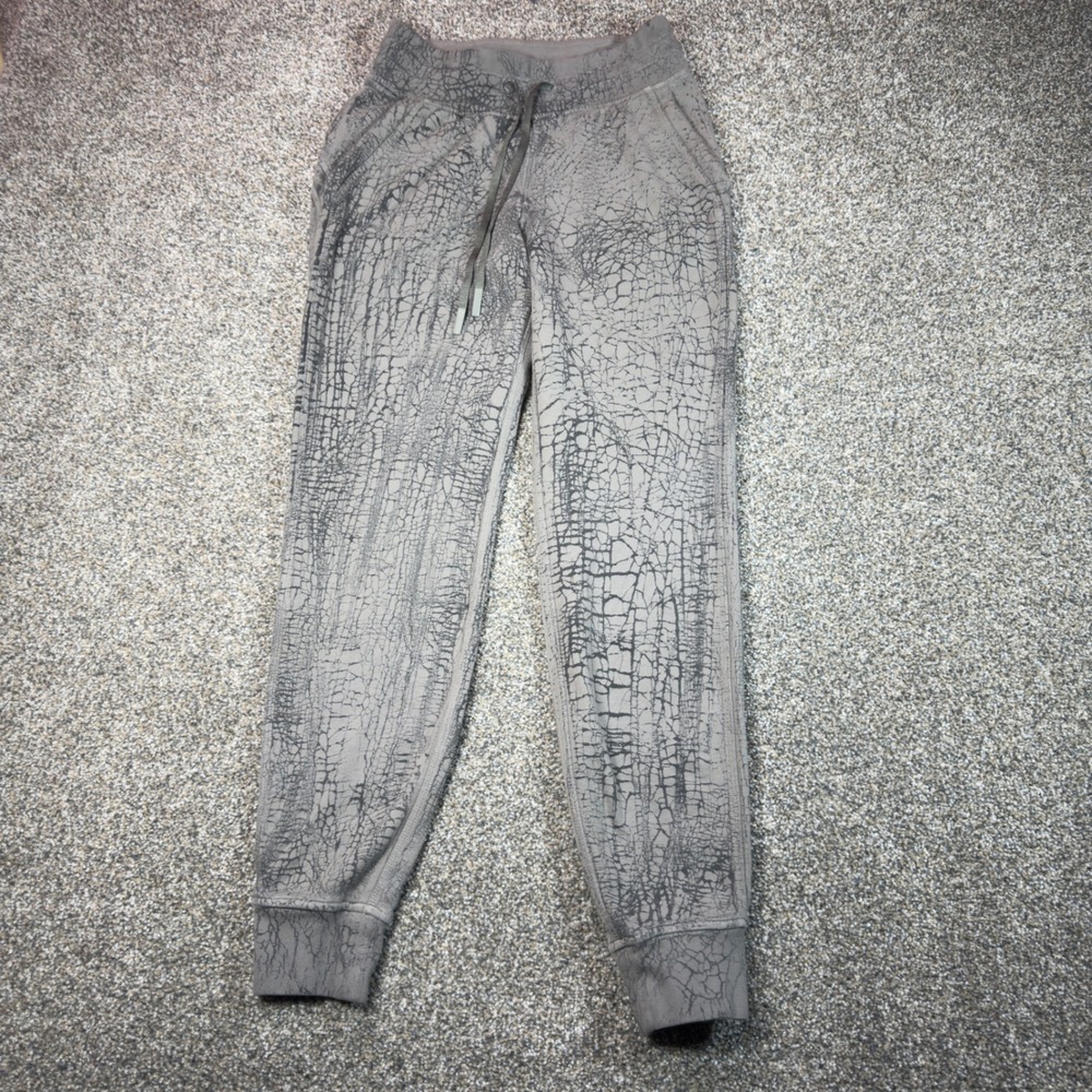 Lululemon Scuba High Rise Jogger Brown Crackle Print Sweatpants Size 4